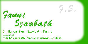 fanni szombath business card